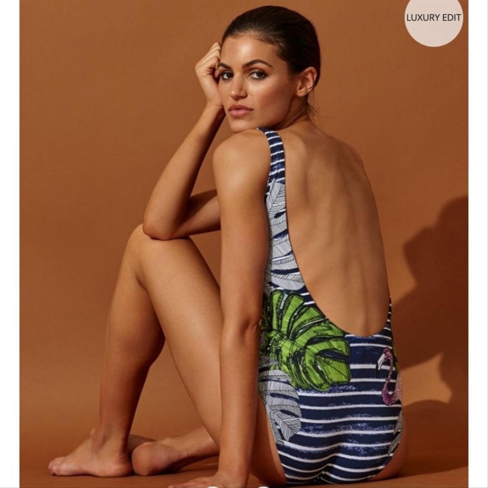 ONIA - FLAMINGO STRIPE KELLY ONE-PIECE SWIMSUIT